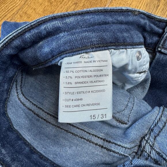 KanCan KC20000D Dark Wash Skinny Stretch Denim Jeans Size 15/31 Fringe Hem - Picture 7 of 8